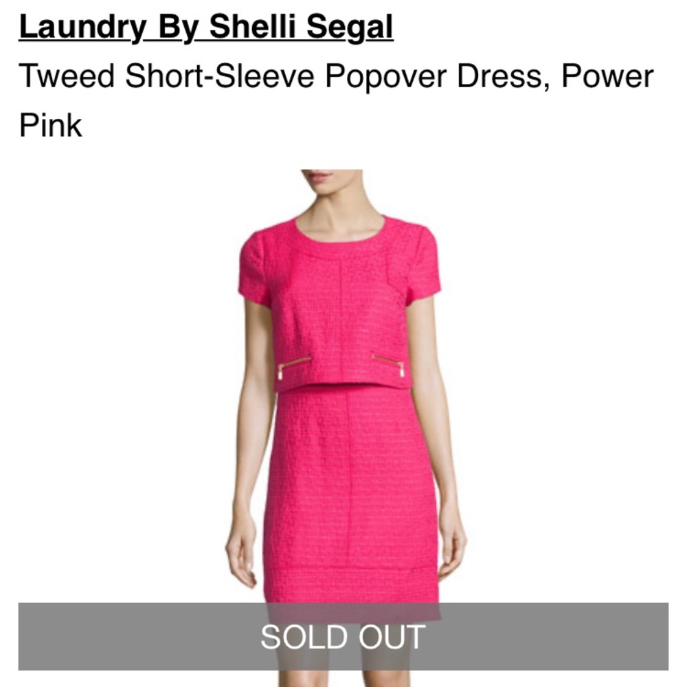 Laundry by Shelli Segal Tweed Dress Pink